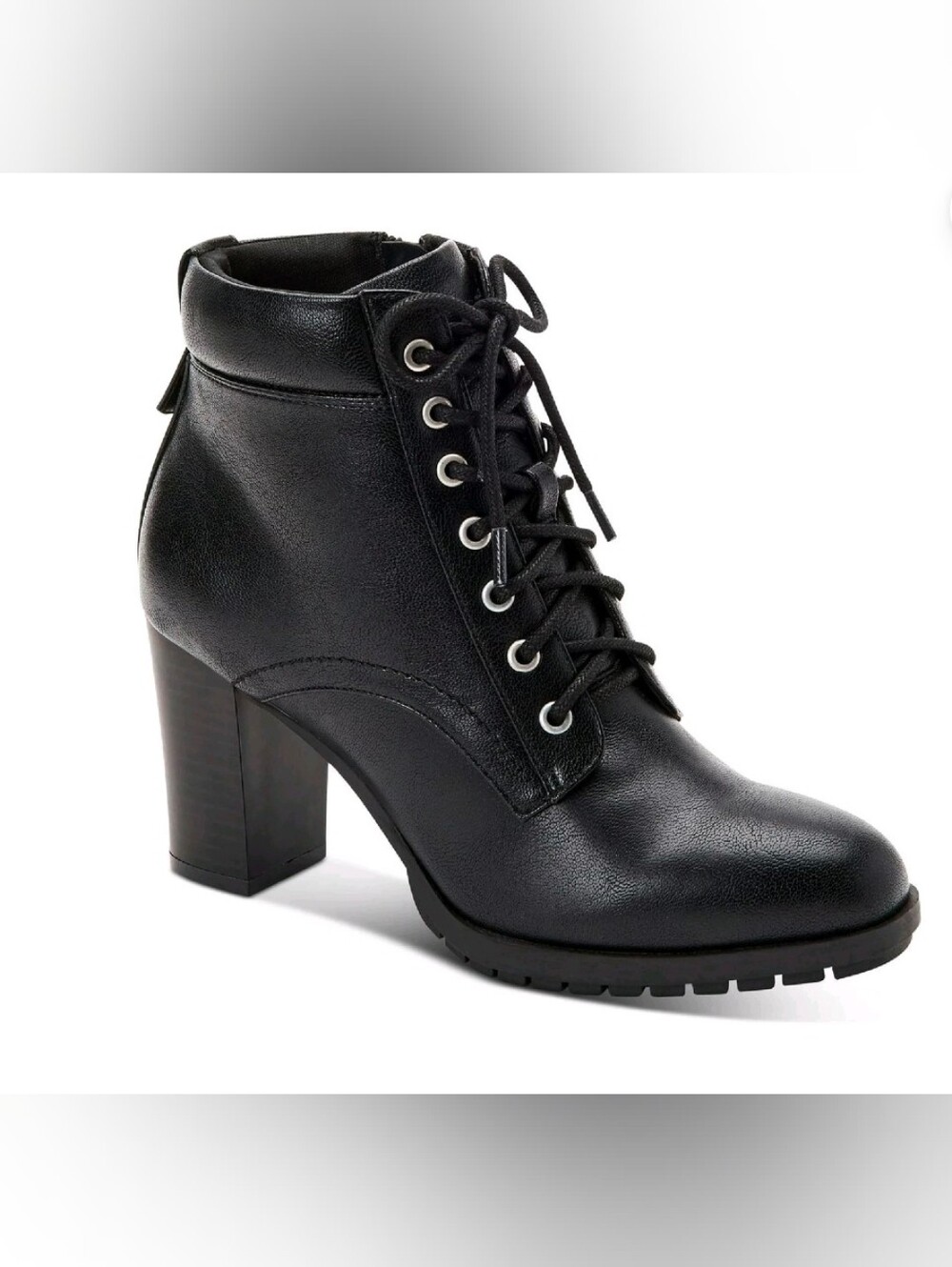 Style & Co Black Leather Heeled Boots